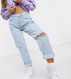 Свободные джинсы в винтажном стиле с завышенной талией ASOS DESIGN Petite-Синий