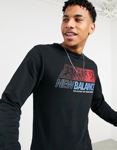 Черный свитшот с логотипом New Balance