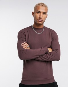 Коричневый обтягивающий свитшот ASOS DESIGN