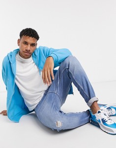 Худи в стиле oversized синего цвета на молнии ASOS DESIGN-Синий