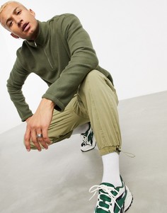Флисовый свитшот цвета хаки с высоким воротом New Look-Зеленый