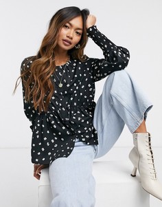 Черная блузка от комплекта с цветочным принтом Vero Moda-Мульти