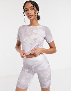 Топ с короткими рукавами и принтом тай-дай ASOS 4505-Мульти