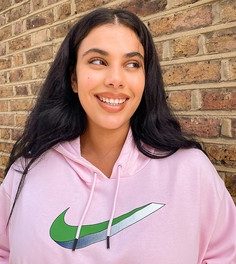 Розовый флисовый худи Nike Plus