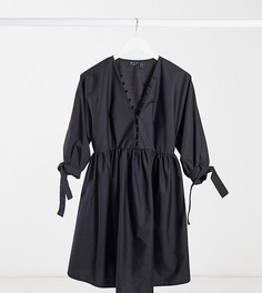Черное свободное платье мини с пуговицами ASOS DESIGN Maternity-Черный