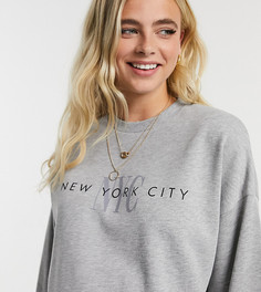 Серый меланжевый свитшот с принтом "NYC" ASOS DESIGN Maternity