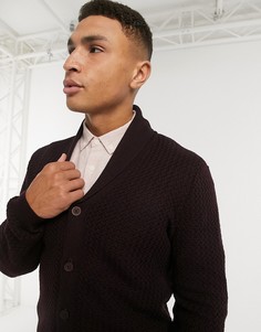 Темно-фиолетовый кардиган с шалевым воротником ASOS DESIGN