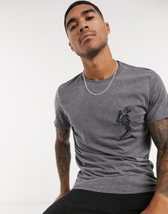 Серая футболка с вышитым логотипом Religion-Серый