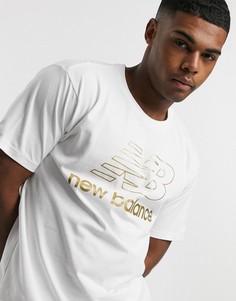 Белая футболка с логотипом New Balance-Белый