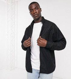 Черная свободная флисовая олимпийка ASOS DESIGN Tall-Черный