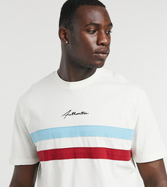 Свободная футболка колор блок с принтом на груди ASOS DESIGN Tall-Белый
