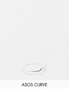Серебряное кольцо с контурным сердцем ASOS DESIGN Curve-Серебряный
