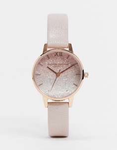 Розовые часы с кожаным ремешком Olivia Burton-Розовый