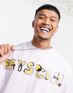 Футболка в стиле oversized с принтом ASOS-Фиолетовый
