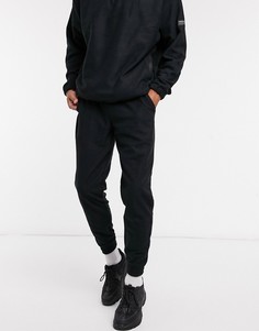 Черные суженные книзу флисовые джоггеры от комплекта ASOS DESIGN-Черный