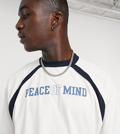 Oversized-футболка с надписью и рукавами реглан ASOS DESIGN Tall-Белый