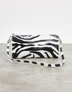 Сумка на плечо в стиле 90-х с принтом "зебра" ASOS DESIGN-Мульти