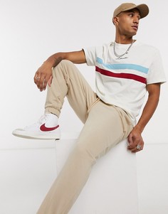 Свободная футболка в стиле колор блок с принтом ASOS DESIGN-Белый