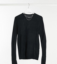 Темно-синий вязаный облегающий джемпер ASOS DESIGN Tall