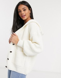 Кремовый кардиган из шенили с капюшоном Abercrombie & Fitch