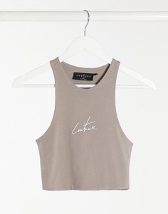 Фирменный коричневый кроп-топ The Couture Club