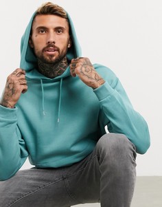 Сине-зеленый oversized-худи ASOS DESIGN