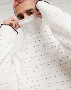 Лонгслив из хлопкового кружева ASOS DESIGN-Белый