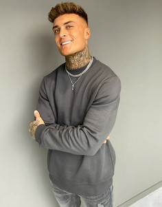 Выбеленный черный свитшот ASOS DESIGN