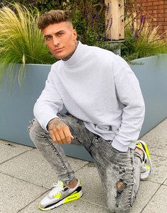 Белый свитшот oversized с высоким воротниом ASOS DESIGN