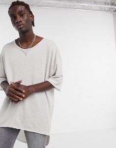 Oversized-футболка с рукавами до локтя ASOS DESIGN-Бежевый