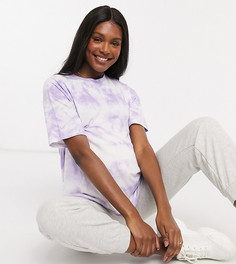 Сиреневая футболка в стиле oversized с принтом тай-дай ASOS DESIGN Maternity-Фиолетовый