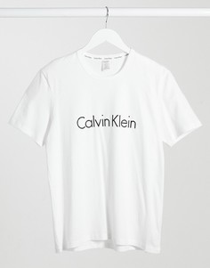 Белая хлопковая футболка с логотипом Calvin Klein-Белый