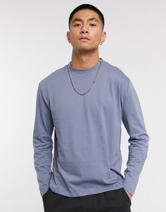 Серый свободный лонгслив из органического хлопка ASOS DESIGN