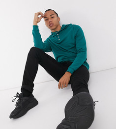 Зеленый oversized-худи из органического хлопка с серебристыми кнопками ASOS DESIGN Tall