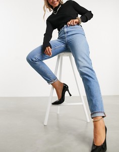 Зауженные джинсы в винтажном стиле с завышенной талией ASOS DESIGN-Синий