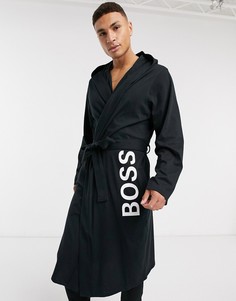 Черный халат с логотипом Boss 50437057