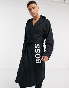 Черный халат с логотипом Boss 50437057
