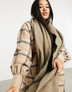 Светло-коричневый длинный шарф с необработанными краями ASOS DESIGN