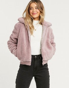 Куртка с мягким воротником "борг" Threadbare-Фиолетовый