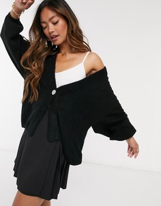 Кардиган в стиле oversized черного цвета Monki-Черный