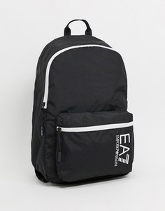 Черный рюкзак с логотипом EA7