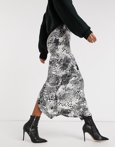 Юбка макси с абстрактным принтом ASOS DESIGN-Мульти