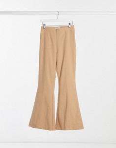 Бежевые расклешенные брюки Monki-Бежевый