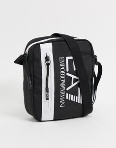 Черная сумка через плечо на молнии с логотипом EA7-Черный