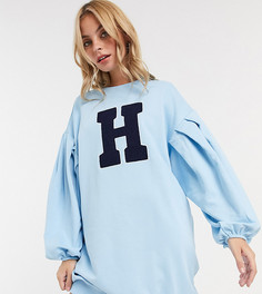 Платье-свитшот в стиле oversized синего цвета ASOS DESIGN Petite-Синий