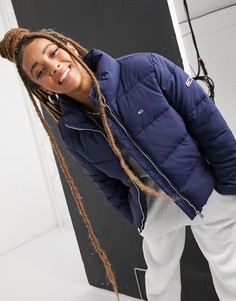 Темно-синий пуховик с логотипом Tommy Jeans