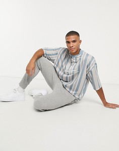 Футболка в вертикальную полоску с вышивкой ASOS DESIGN-Мульти