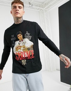 Черный свободный лонгслив ASOS DESIGN