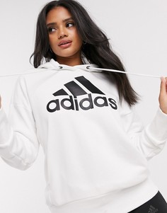 Худи с белыми и черными вставками adidas Badge of Sport-Белый