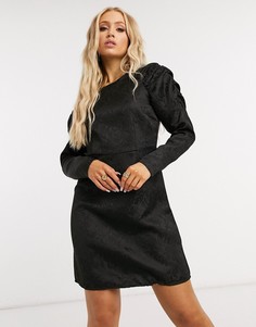 Черное жаккардовое платье мини Pieces-Черный